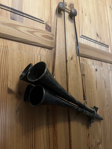 Antikes signalhorn metall mit - signalhorn,