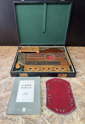 Alte zither mit holzkasten - alte,