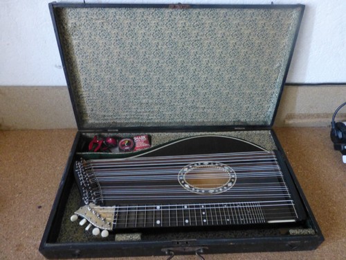 Alte zither koffer - zither, mit